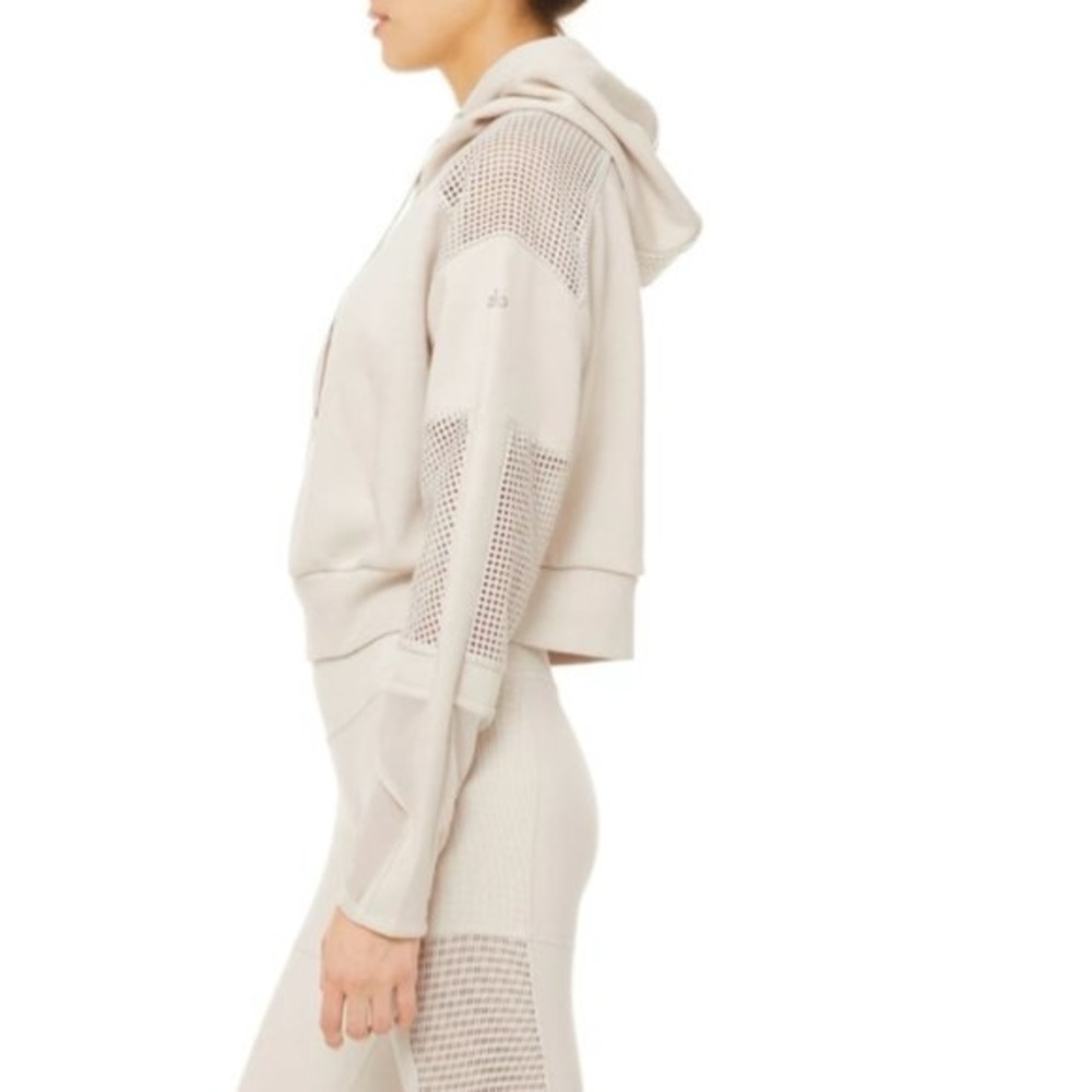 ALO Yoga Cream Mesh Hoodie